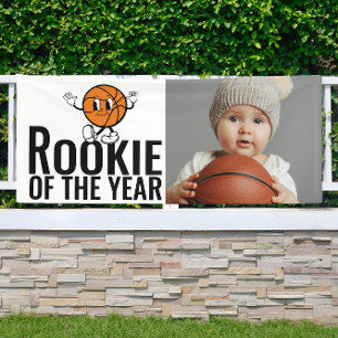 Rookie Of The Year Basketball Vinyl Birthday Banner