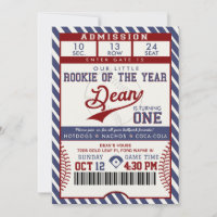 Rookie of the Year Birthday Baseball Ticket
