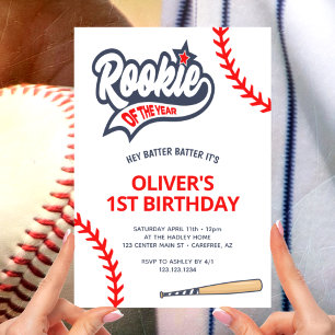 Rookie of the Year Boy's 1st Birthday Invitation