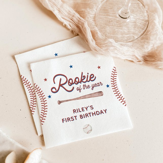 Rookie of the Year First Birthday Party Napkins (Creator Uploaded)