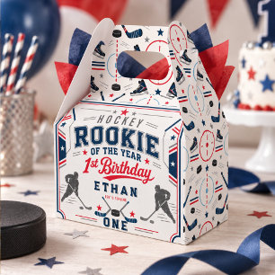Rookie of the Year Hockey Ticket 1st Birthday Favour Box