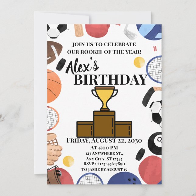 Rookie of the Year Invitation (Front)