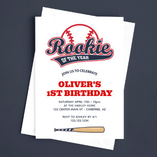 Rookie of the Year Kid's 1st Birthday Invitation