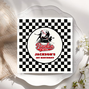 Rookie Of The Year Personalised Baseball Birthday Napkin