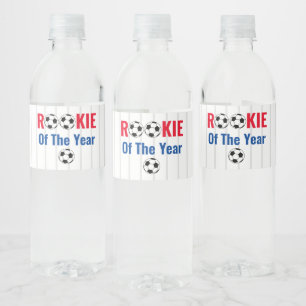 Rookie Of The Year Soccer 1st Birthday Water Bottle Label