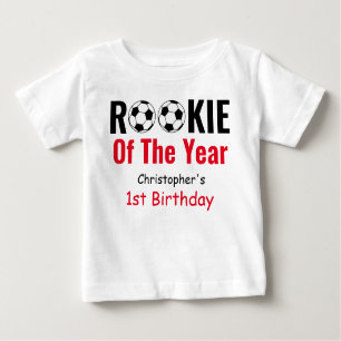 Rookie Soccer 1st Birthday Baby T-Shirt
