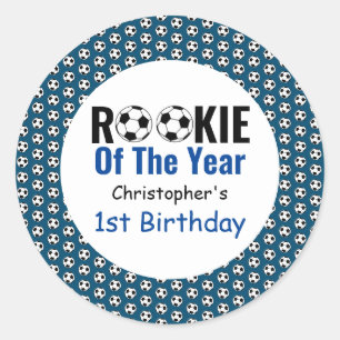Rookie Soccer 1st Birthday Classic Round Sticker