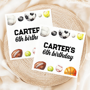 Rookie Year Sports Birthday Napkins