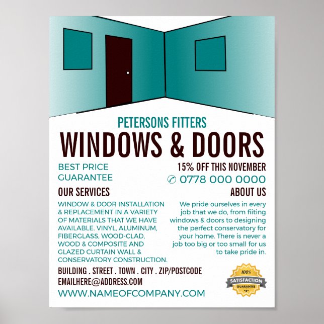 Room Design, Window & Door Fitter Company Poster (Front)