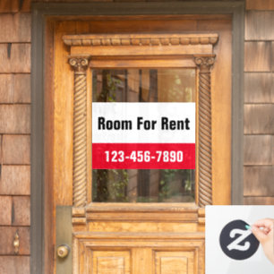 Room For Rent Red Black and White Phone Number