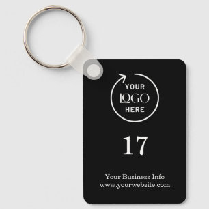 Room Number Black Business Modern Key Ring