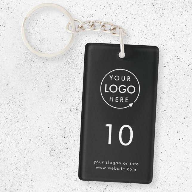 Room Number | Black Hospitality Business Modern Key Ring (Creator Uploaded)