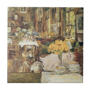 Room of Flowers by Childe Hassam, Vintage Fine Art Ceramic Tile