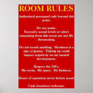 Room Rules Poster