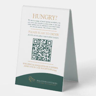 Room service food ordering hotel QR code green