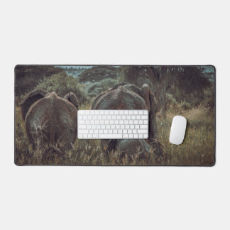 Room with photo elephant family desk mat
