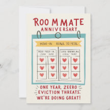 Roommate Anniversary Card