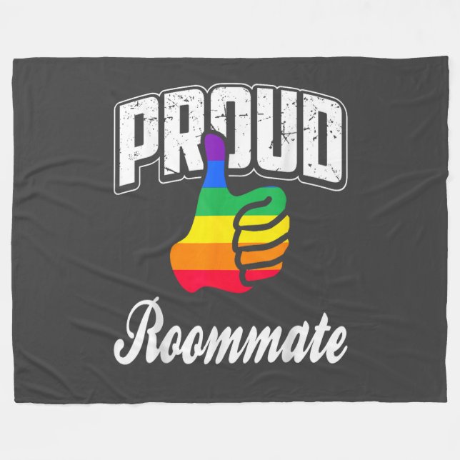  Roommate Gay Pride Fleece Blanket (Front (Horizontal))