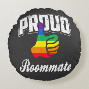  Roommate Gay Pride Round Cushion