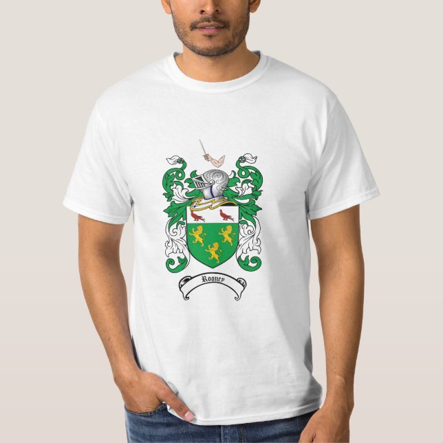 Rooney Family Crest - Rooney Coat of Arms T-Shirt (Front)