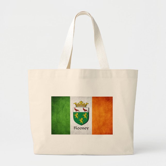 Rooney Irish Flag Large Tote Bag (Front)