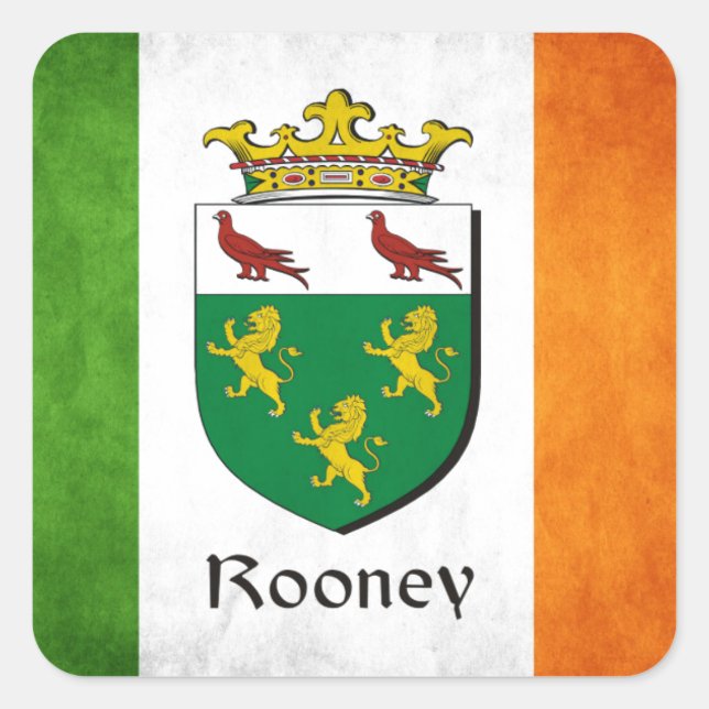 Rooney Irish Flag Square Sticker (Front)