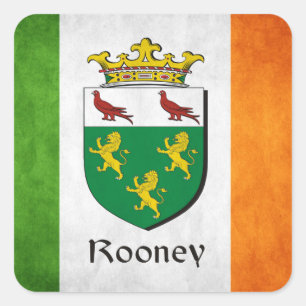 Rooney Irish Flag Square Sticker