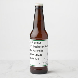 Roos & Brews Bachelor Party Memory Beer Bottle Label