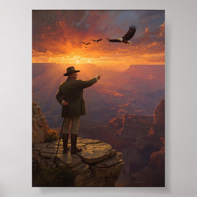 Roosevelt at the Grand Canyon Poster (Front)