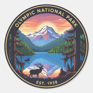 Roosevelt Elk Washington olympic national park Classic Round Sticker