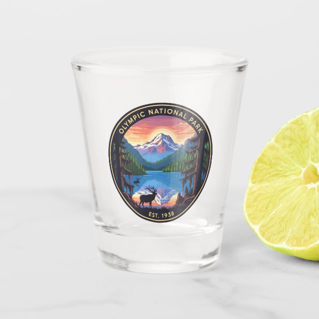 Roosevelt Elk Washington olympic national park Shot Glass (Front)