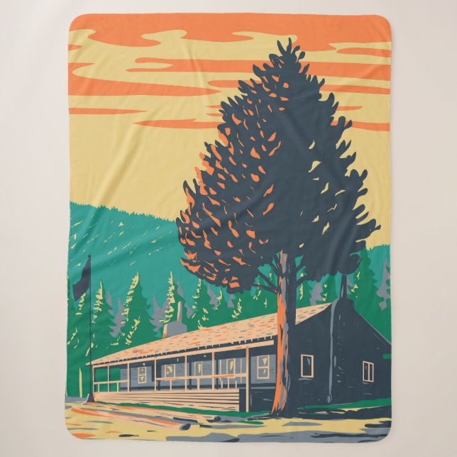 Roosevelt Lodge Sherpa Blanket (Front)