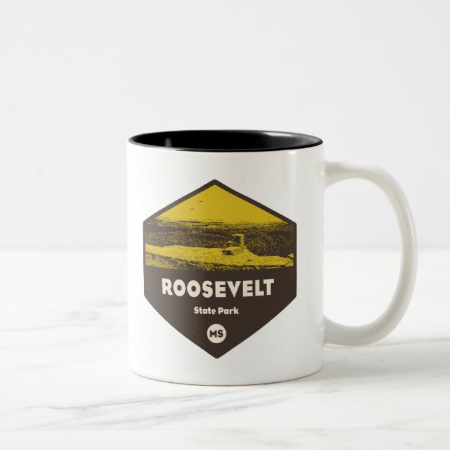Roosevelt State Park Mississippi Two-Tone Coffee Mug (Right)