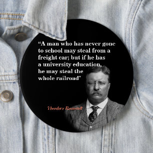 Roosevelt Theodore quote famous “teddy Roosevelt” 6 Cm Round Badge