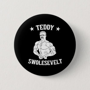 Roosevelt Theodore Swolesvelt Body Building Usa Fl 6 Cm Round Badge