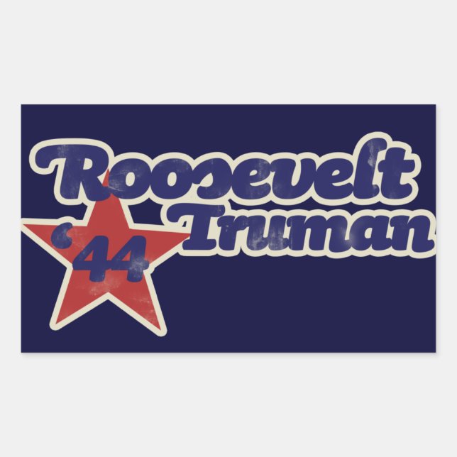 Roosevelt Truman 1944 Rectangular Sticker (Front)