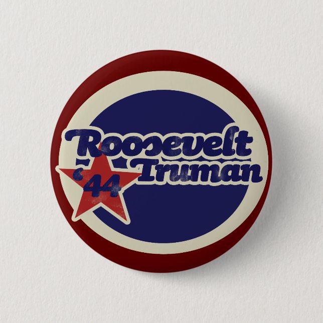 Roosevelt Truman 44 6 Cm Round Badge (Front)