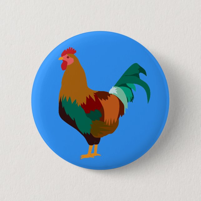 Rooster 6 Cm Round Badge (Front)