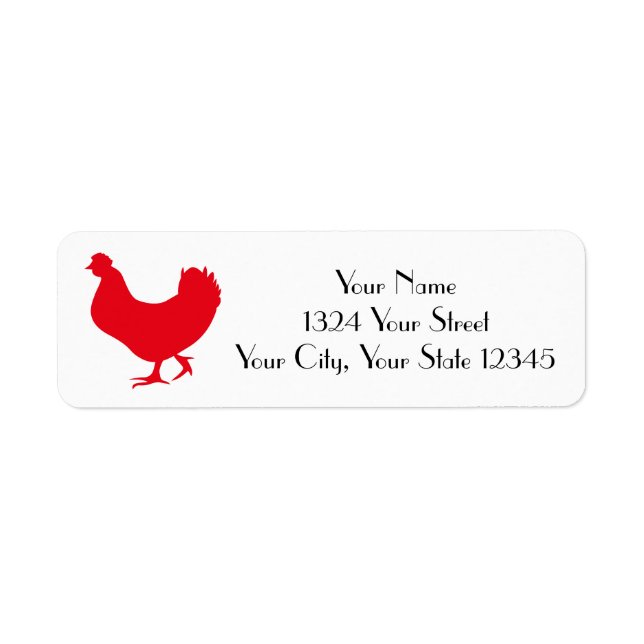Rooster Address Label Return Address Label (Front)