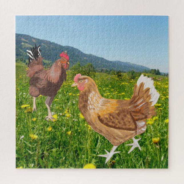 Rooster and Chicken 1  Jigsaw Puzzle (Vertical)