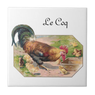 Rooster and Chicks Tile