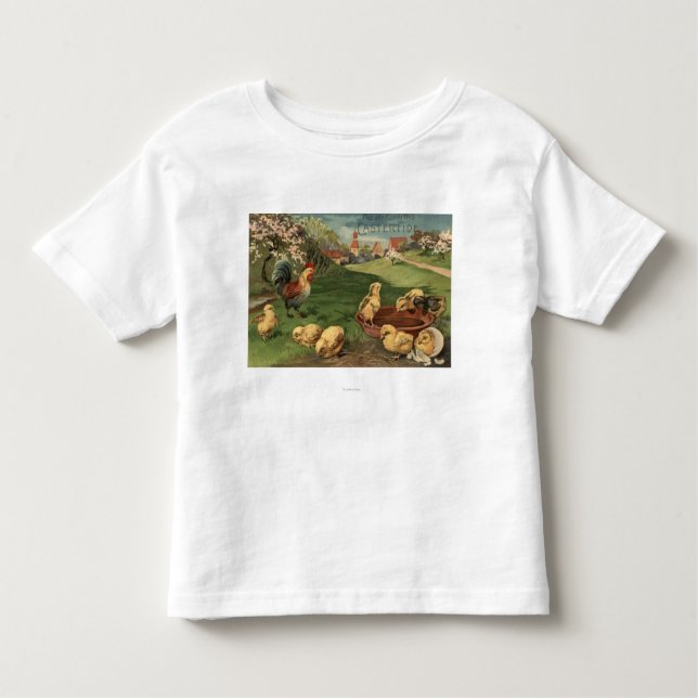 Rooster and Chicks Toddler T-Shirt (Front)