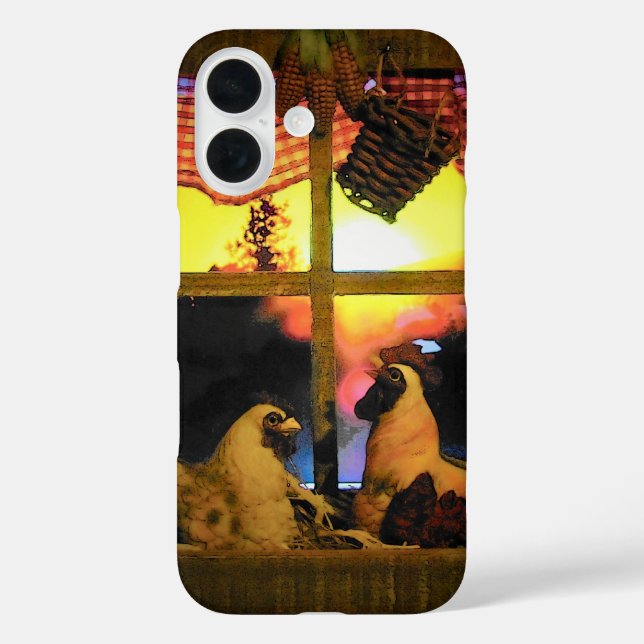 Rooster and Hen at Sunrise Case-Mate iPhone Case (Back)