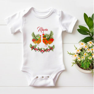 Rooster and hen baby bodysuit