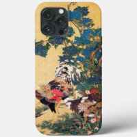 Rooster and Hen with Hydrangeas by Ito Jakuchu