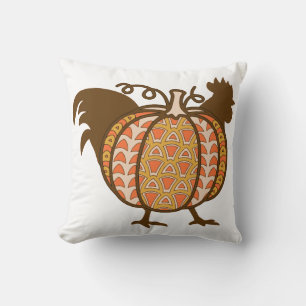 Rooster and Pumpkin Cushion