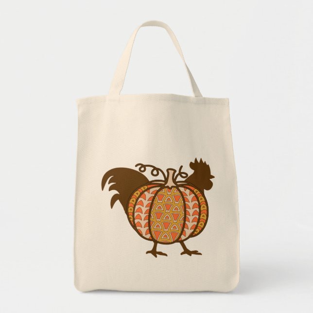 Rooster and Pumpkin    Tote Bag (Front)