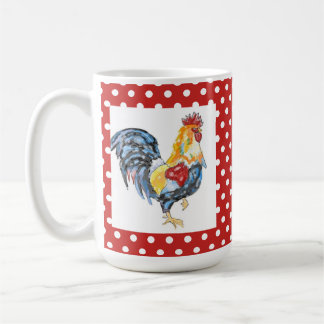 Rooster and Red Polka-Dot Mug
