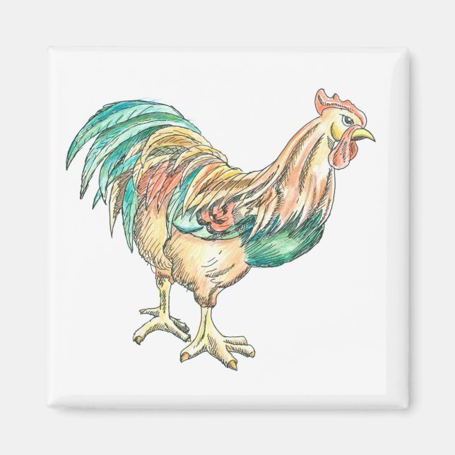 Rooster Art Magnet (Front)