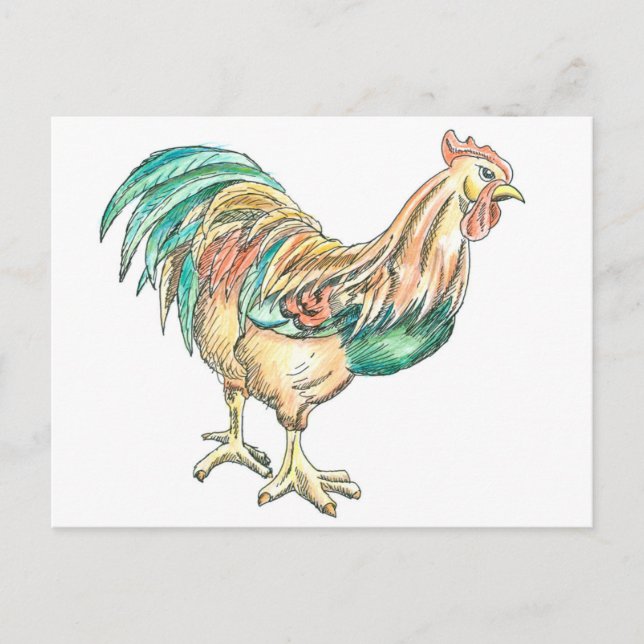 Rooster Art Postcard (Front)